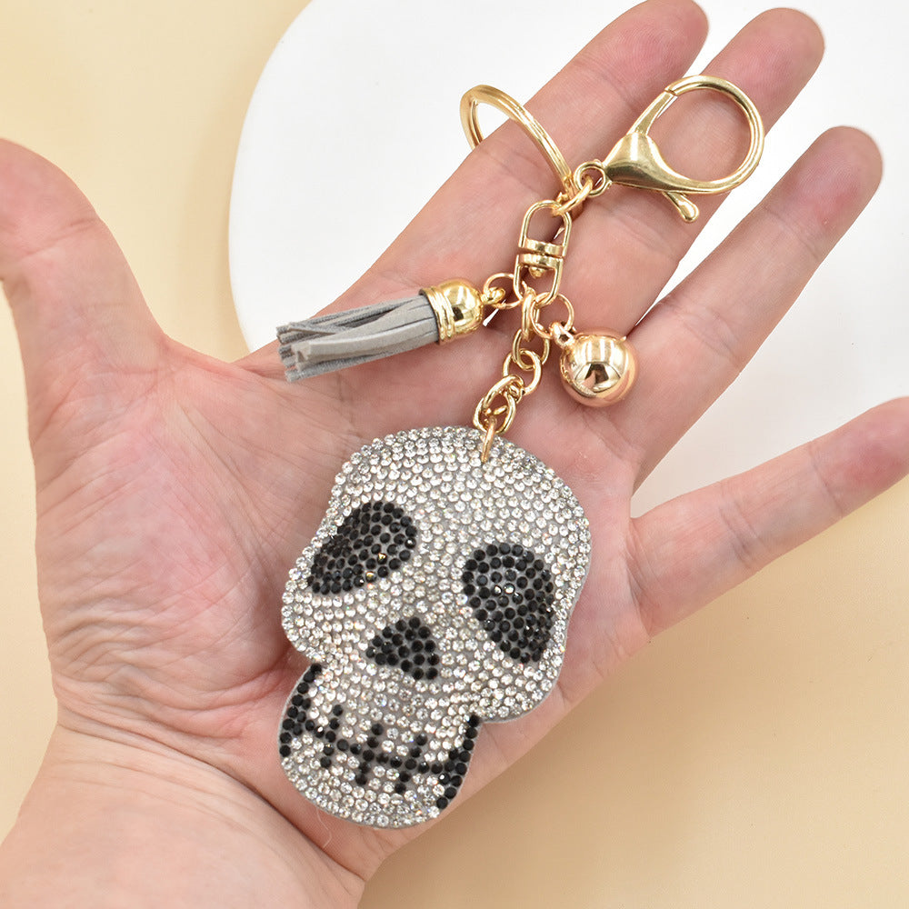 Wholesale Metal Rhinestone Magic Boots Ghost Cat Cartoon Animal Keychain